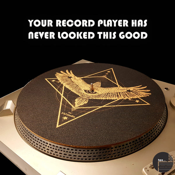Turntable cork slipmat- Geometric Eagle