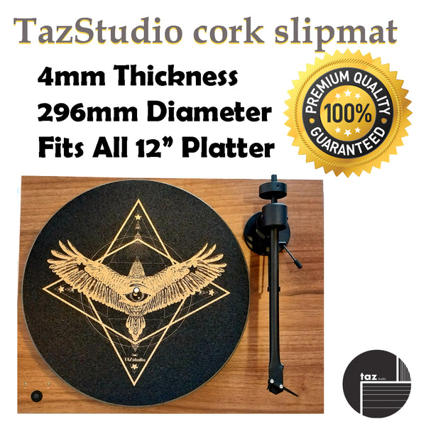 Turntable cork slipmat- Geometric Eagle