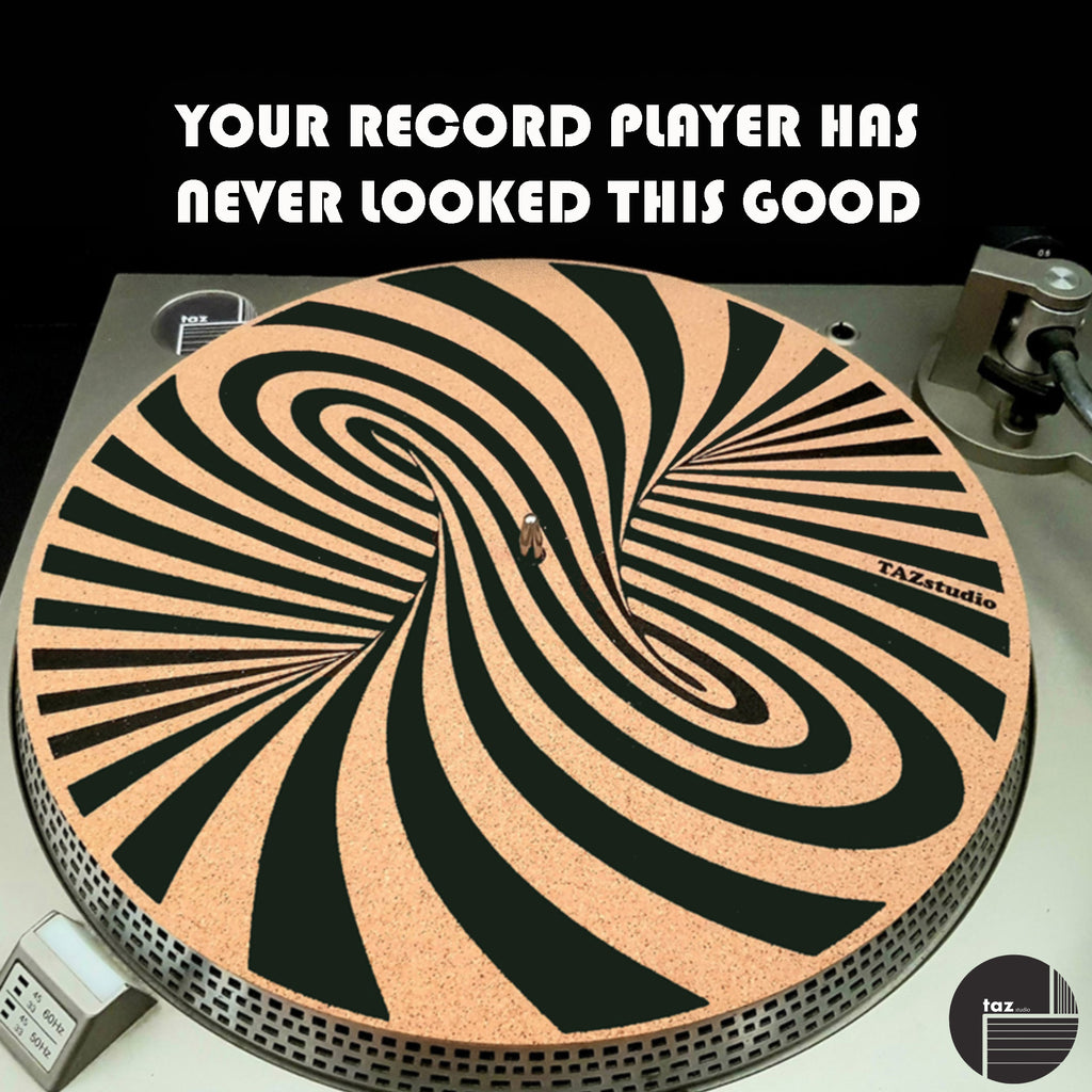 Taz Studio: Draaitafel Slipmat - Speciaal ontworpen kurk. psychedelische geometrische Mandela Lines Taz Studio: Draaitafel Slipmat - Speciaal ontworpen kurk. psychedelische geometrische Mandela Lines