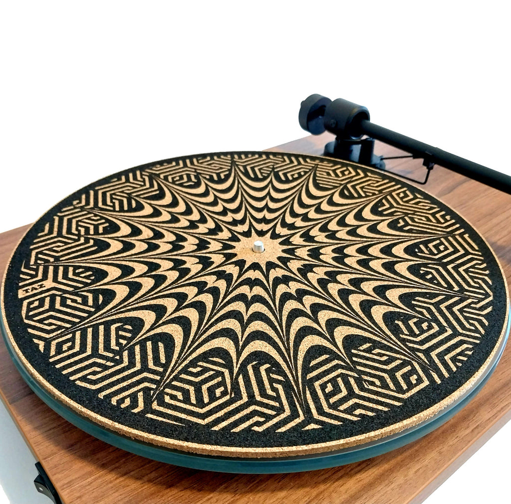 Turn Table Pattern Turntable slipmat- psychedelic geometric mix pattern – TazStudio