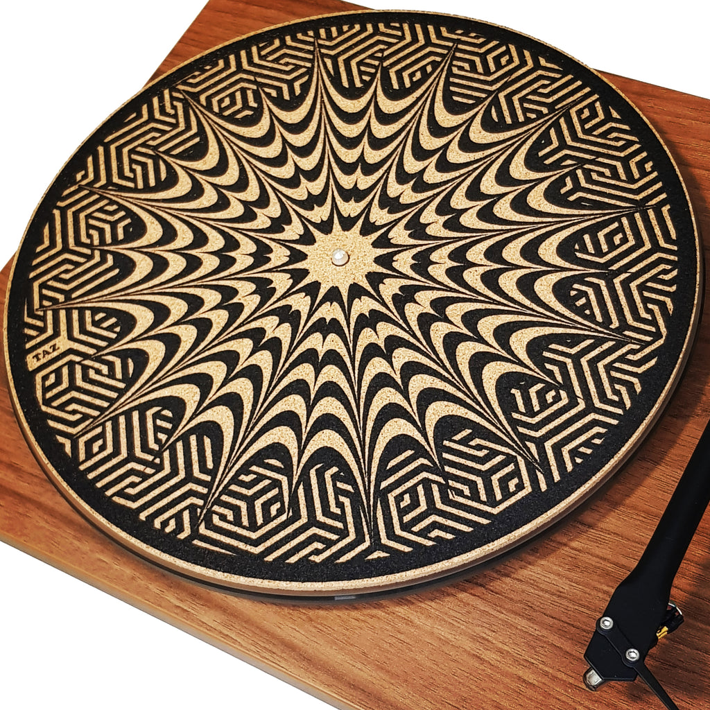 Turn Table Pattern Turntable slipmat- psychedelic geometric mix pattern – TazStudio