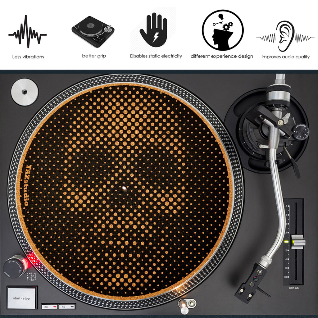 thumbnail image 2 of Ram Skull Cork DJ Slipmats - 11.75" Diameter, 1/4" Thick, For Turntables 2 of 10